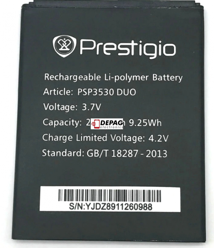 Prestigio Baterie PSP3530 PSP 3530 DUO 3,7 V 2500 mAh pro telefon Prestigio Muze D3 3530 Duo