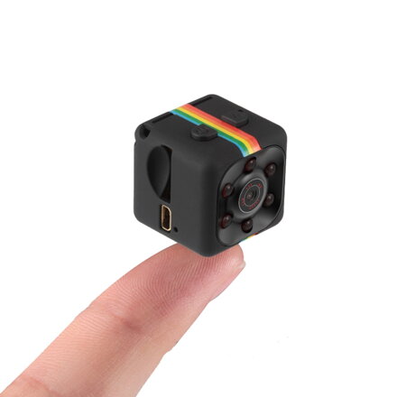 Generic SQ11 Mini kamera DV HD 1080P 2MP s rekordérem s držákem, podpora detekce pohybu, IR noční vidění, karta TF (černá)