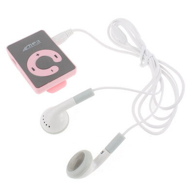 Zrcadlový přehrávač MP3 s možností TF, klip, růžová
