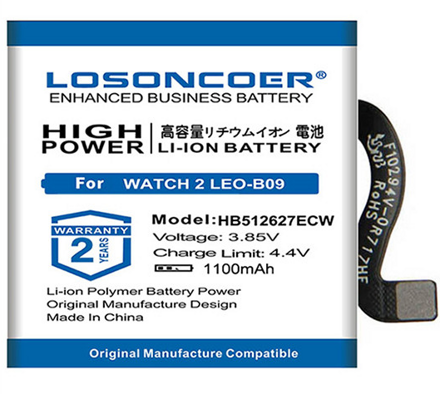 LOSONCOER baterie HB512627ECW pro hodinky HUAWEI Watch 2 Pro 4G EO-DLXXU Watch GT LEO-B09, 1100mAh