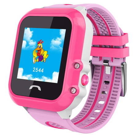 Generic DF27 Dětské GPS hodinky s telefonem,SOS, růžová