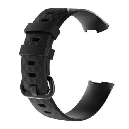 Silikonový řemínek pro Fitbit Charge 3/ Charge 4, vel.L černá