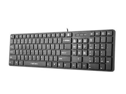Natec Keyboard STARFISH 2 SLIM MULTIMEDIA BLACK USB US Layout