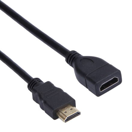 HDMI kabel, vysokorychlostní konektor, 19 pinový adaptér, délka 1,5 m, černý